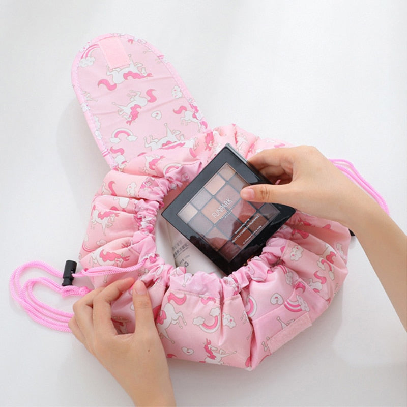 Women's Waterproof Drawstring Cosmetic  Makeup Bag Organizer