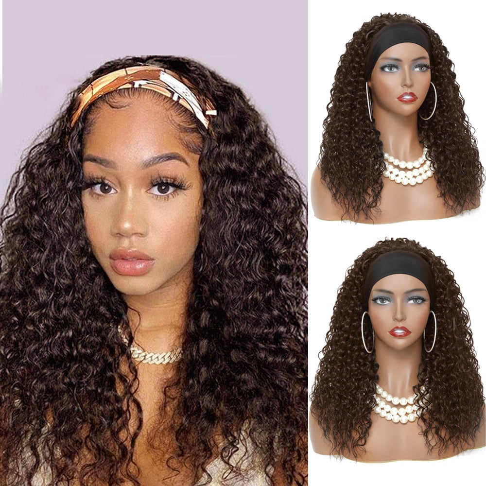 18 Inches Kinky Curly Headband Synthetic Wigs